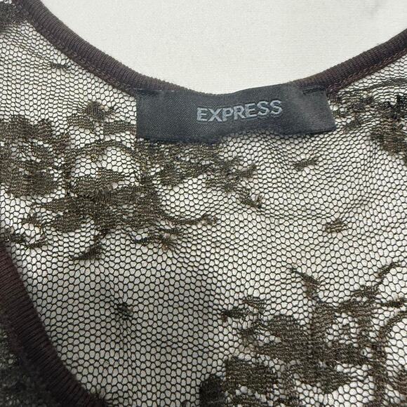 Express Size XS Vintage Y2K Sheer Laced Tank Slim Fit - Picture 4 of 4